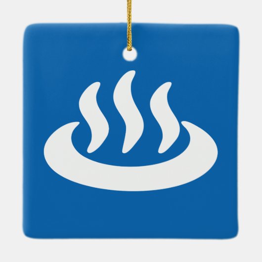 温泉♨熱春温泉日本の標識 セラミックオーナメント (裏面)