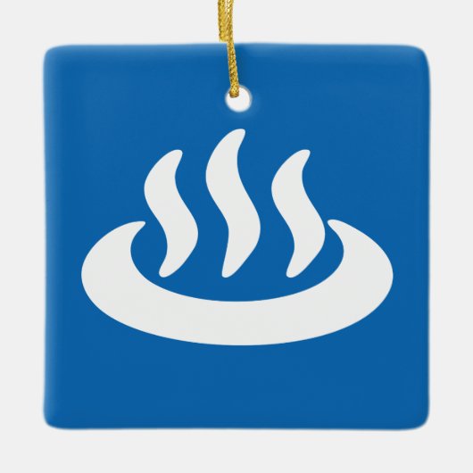 温泉♨熱春温泉日本の標識 セラミックオーナメント (正面)