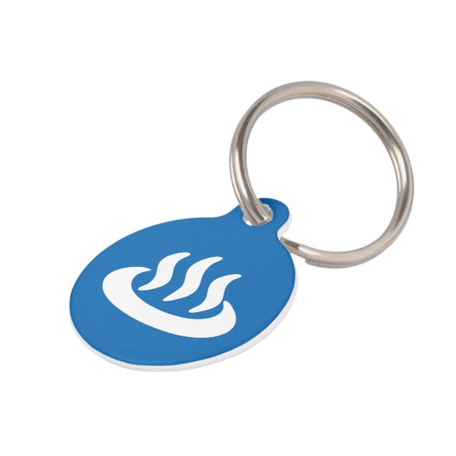 温泉♨熱春温泉日本の標識 ペット　ネームタグ (側面)