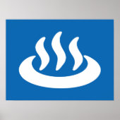 温泉♨熱春温泉日本の標識 ポスター (正面)