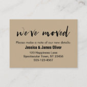 温砂の「引っ越しました」カード(スクリプトフォント付) 名刺 (正面)