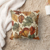 温秋鮮やか葉柄クッション クッション (ブランケット)