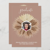 温素朴中色卒業生 招待状 (正面/裏面)