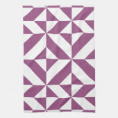 温紫色のジオメトリックデコキューブ キッチンタオル (縦)