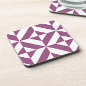温紫色のジオメトリックデコキューブ コースター (左側)