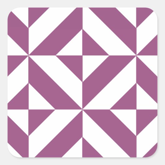 温紫色のジオメトリックデコキューブ スクエアシール (正面)