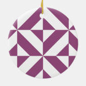 温紫色のジオメトリックデコキューブ セラミックオーナメント (裏面)
