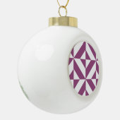 温紫色のジオメトリックデコキューブ セラミックボールオーナメント (左)