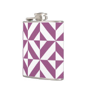 温紫色のジオメトリックデコキューブ フラスク (左)