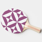 温紫色のジオメトリックデコキューブ 卓球ラケット (横)