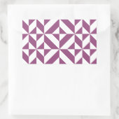 温紫色のジオメトリックデコキューブ 長方形シール (バッグ)