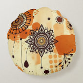 温自然か素朴なマンダラボホフローラ ラウンドクッション (裏面)