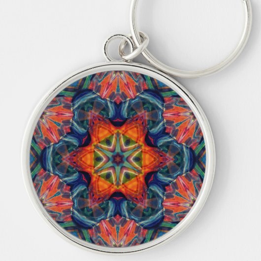 温自然度万華鏡のように千変万化するパターン勾配 キーホルダー (正面)