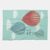 温色彩の鮮やか気球パーソナライズされた キッチンタオル (横)