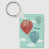 温色彩の鮮やか気球パーソナライズされた キーホルダー (正面)