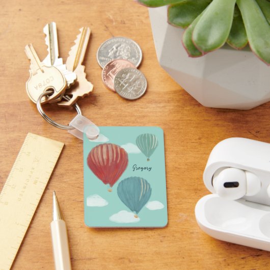 温色彩の鮮やか気球パーソナライズされた キーホルダー (デスク)