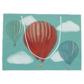 温色彩の鮮やか気球パーソナライズされた ラージペーパーバッグ (裏面)