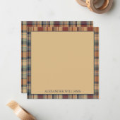 温褐色とクリームパーソナライズされた板 ノートカード (正面/裏面インサイチュ)