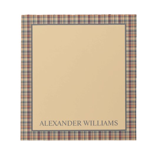 温褐色とクリームパーソナライズされた板 ノートパッド (正面)