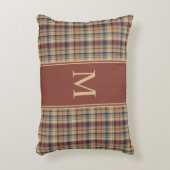 温褐色とクリームプライドのモノグラム アクセントクッション (正面(垂直))