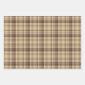 温褐色の格子状包み紙 ラッピングペーパーシート (正面)