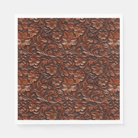 温褐色の花 スタンダードランチョンナプキン (正面)