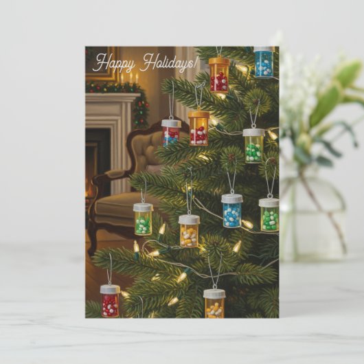 温調薬局クリスマスツリーカード シーズンカード (スタンド正面)