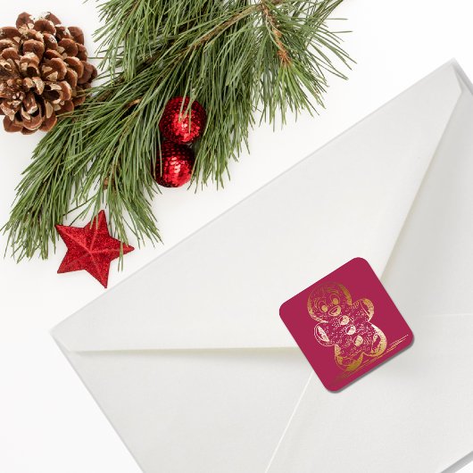 温銅ジンジャーブレッドマン スクエアシール