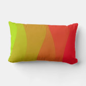 温間グラデーション – 黄色オレンジ色の赤い抽象芸術生地 ランバークッション (裏面)