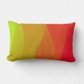 温間グラデーション – 黄色オレンジ色の赤い抽象芸術生地 ランバークッション (正面)
