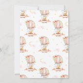 温風お洒落気球かわいい動物の赤ちゃんシャワー サンキューカード (裏面)