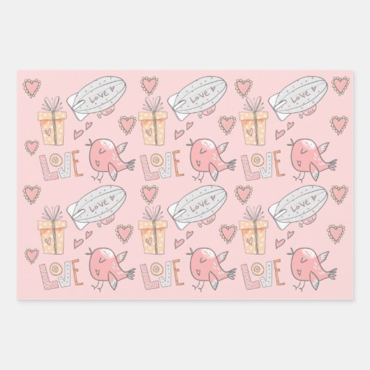 温風お洒落風の風船 ラッピングペーパーシート (正面2)