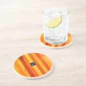 温風化オレンジ赤いモノグラム コースター (側面)