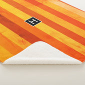 温風化オレンジ赤いモノグラム シェルパブランケット (3/4)