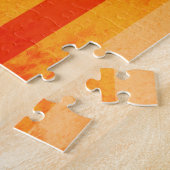 温風化オレンジ赤いモノグラム ジグソーパズル (側面)