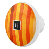 温風化オレンジ赤いモノグラム セラミックノブ (右)