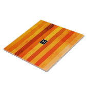 温風化オレンジ赤いモノグラム タイル (側面)