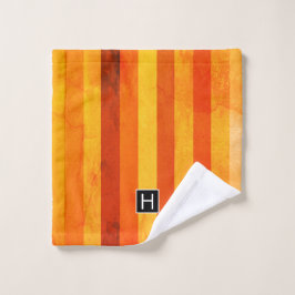 温風化オレンジ赤いモノグラム バスタオルセット