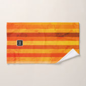 温風化オレンジ赤いモノグラム バスタオルセット (ハンドタオル)