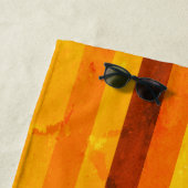 温風化オレンジ赤いモノグラム ビーチタオル (インサイチュ)