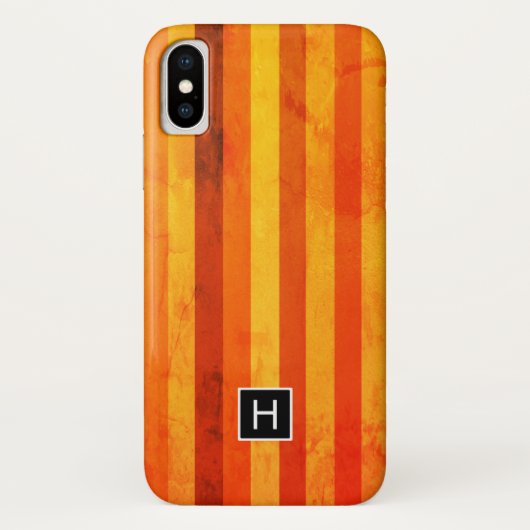 温風化オレンジ赤いモノグラム Case-Mate iPhoneケース (裏面)