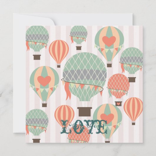 温風吹き出しとハート結婚式招待状 招待状 (裏面)