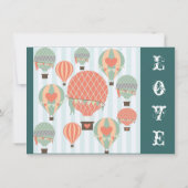 温風吹き出しとハート結婚式招待状 招待状 (裏面)