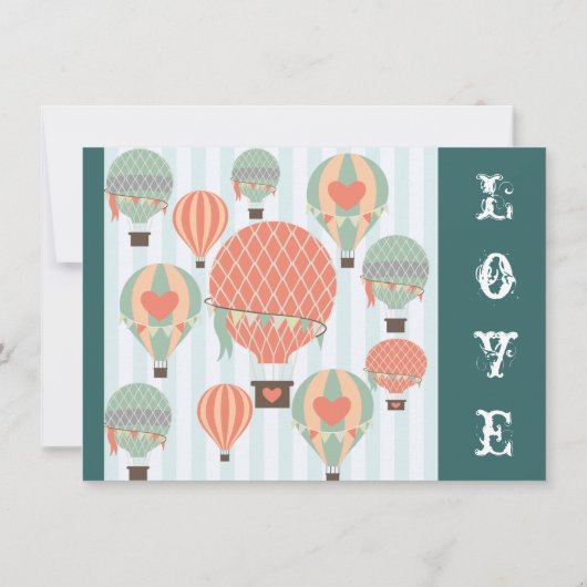 温風吹き出しとハート結婚式招待状 招待状 (裏面)