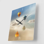 温風船水反射 スクエア壁時計 (傾斜)