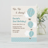 温風船誕生日招待状（青） 招待状 (スタンド正面)