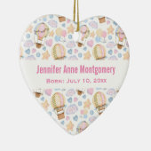 温風風船キュートウォーターカラーパターンベビー誕生 セラミックオーナメント (右)