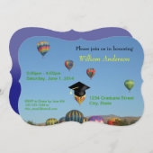 温風風船卒業パーティー招待状 招待状 (正面/裏面)