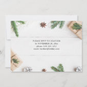 温馨なルーラルパインリーフのクリスマス パーティー 招待状 (裏面)