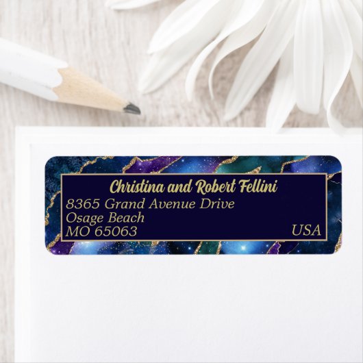 測地系と銀河系ブルーパープルピンクグリーンカスタム ラベル (インサイチュ)